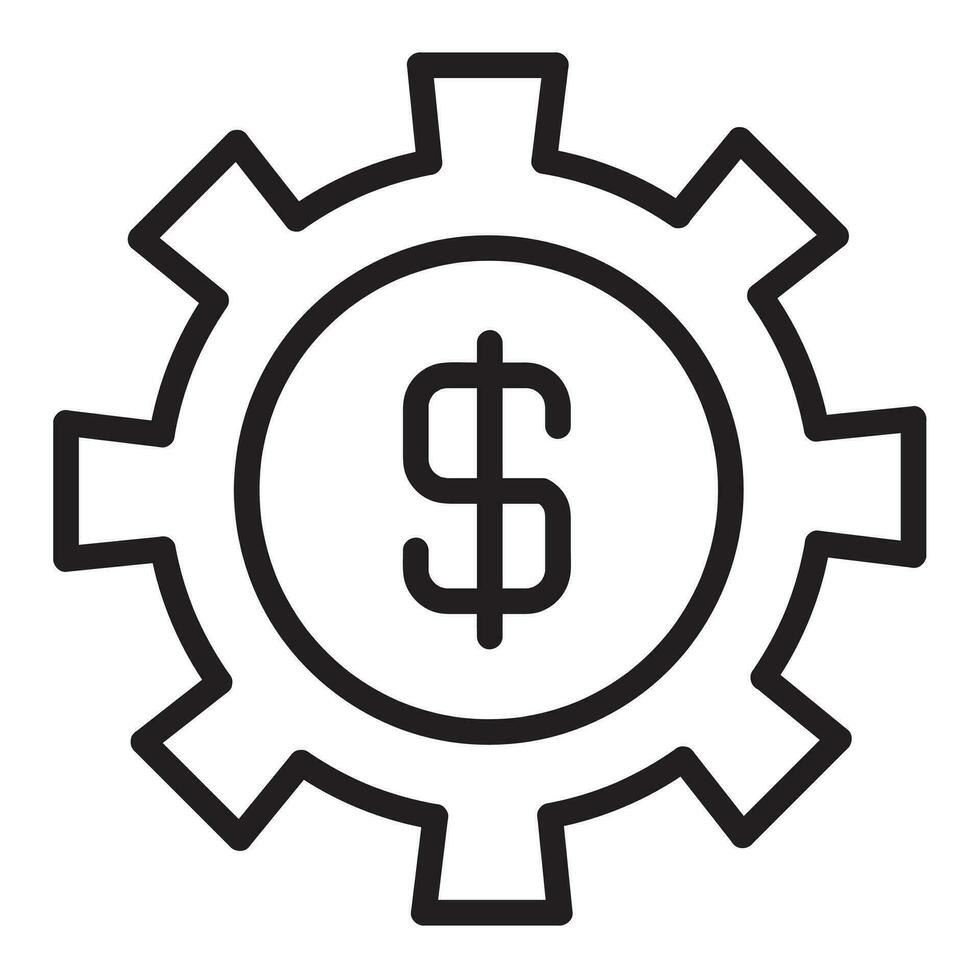 Setting or System Vector icon, Lineal style, from accounting icons collection, isolated on white Background.