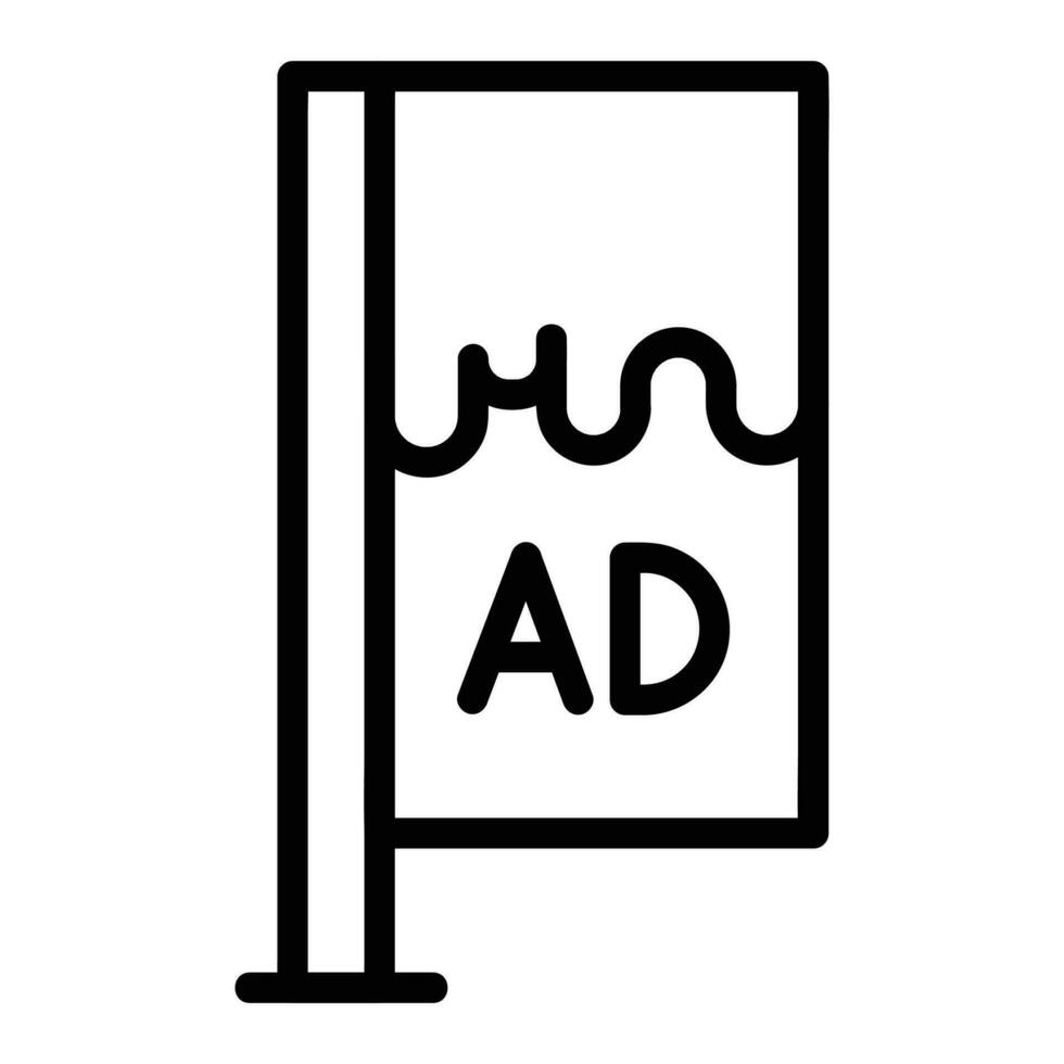 publicidad vertical bandera vector icono, contorno estilo icono, desde anuncio íconos recopilación, aislado en blanco antecedentes.