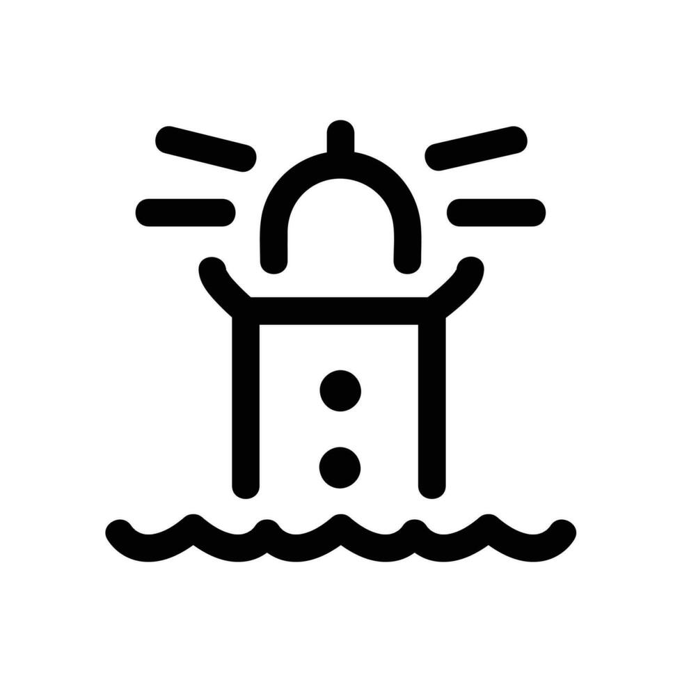 Lighthouse Vector Icon,  Outline style icon, from Adventure icons collection, isolated on white Background.