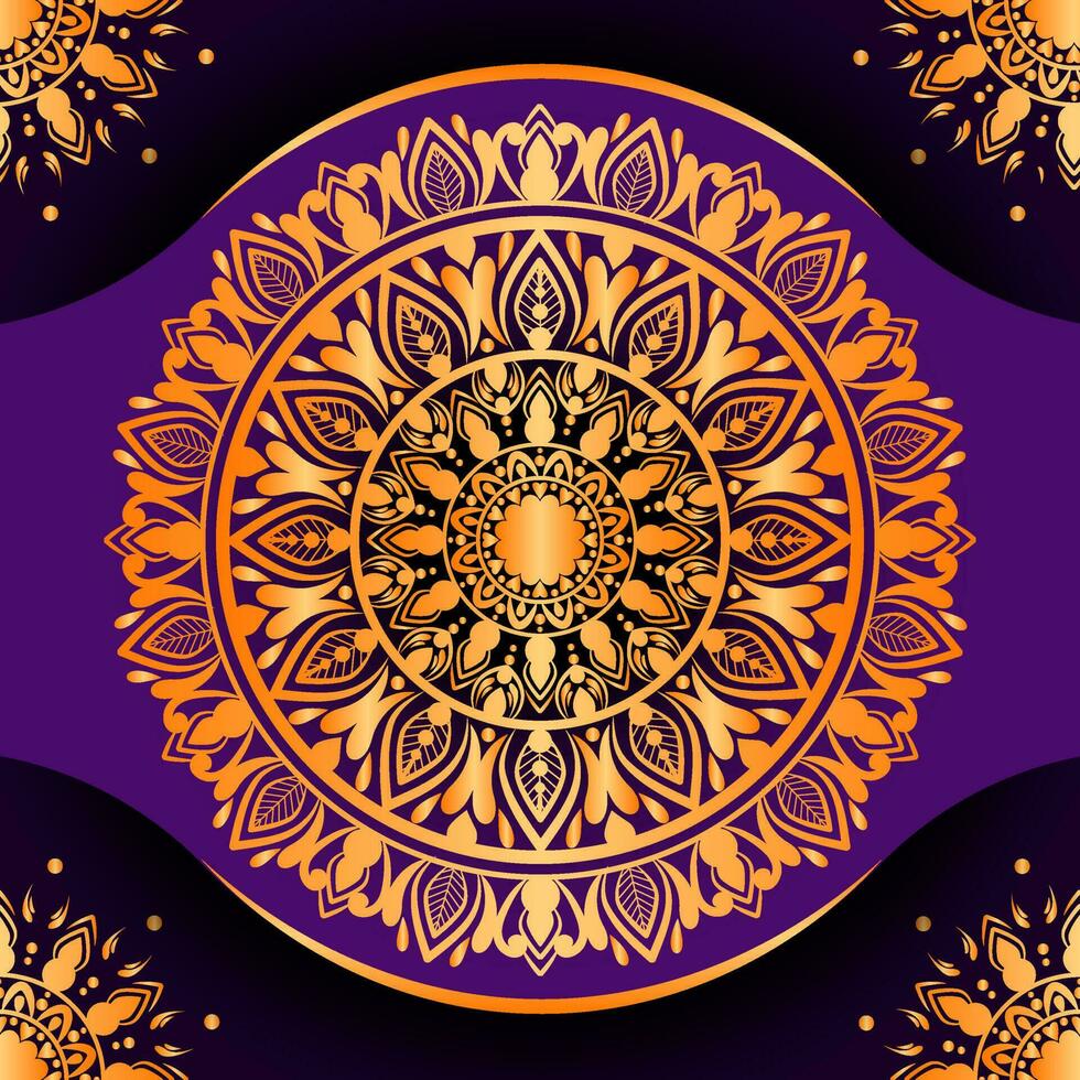 Luxury mandala background with golden decoration vector