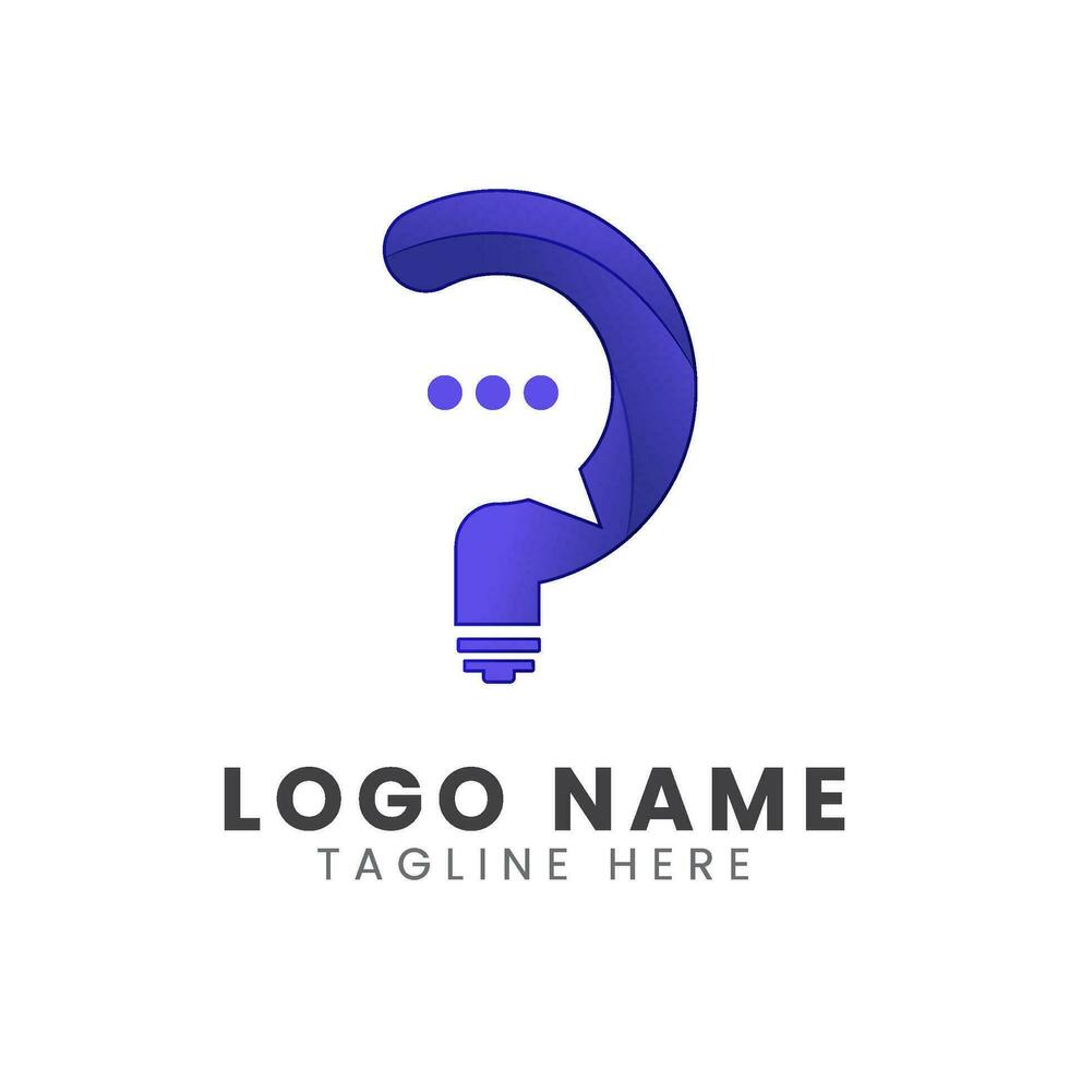 Vector chat color gradient logo design