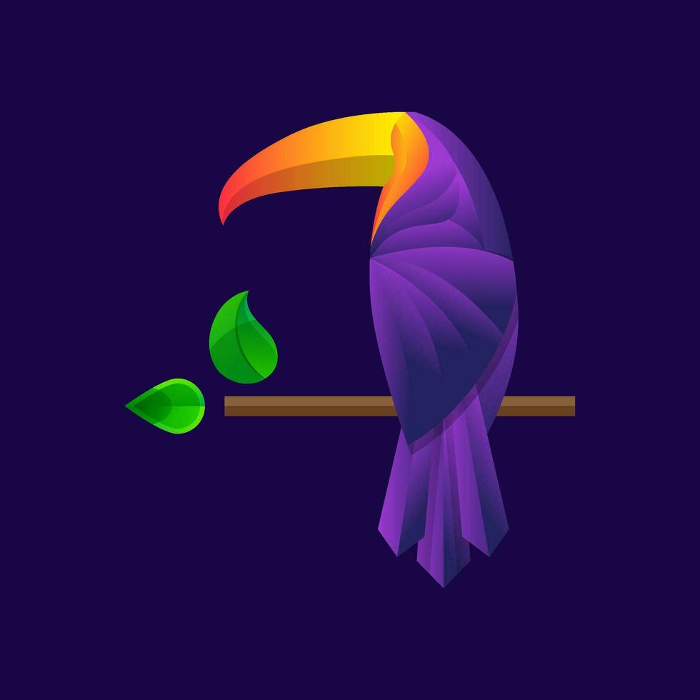 Vector vector logo illustration toucan gradient colorful style