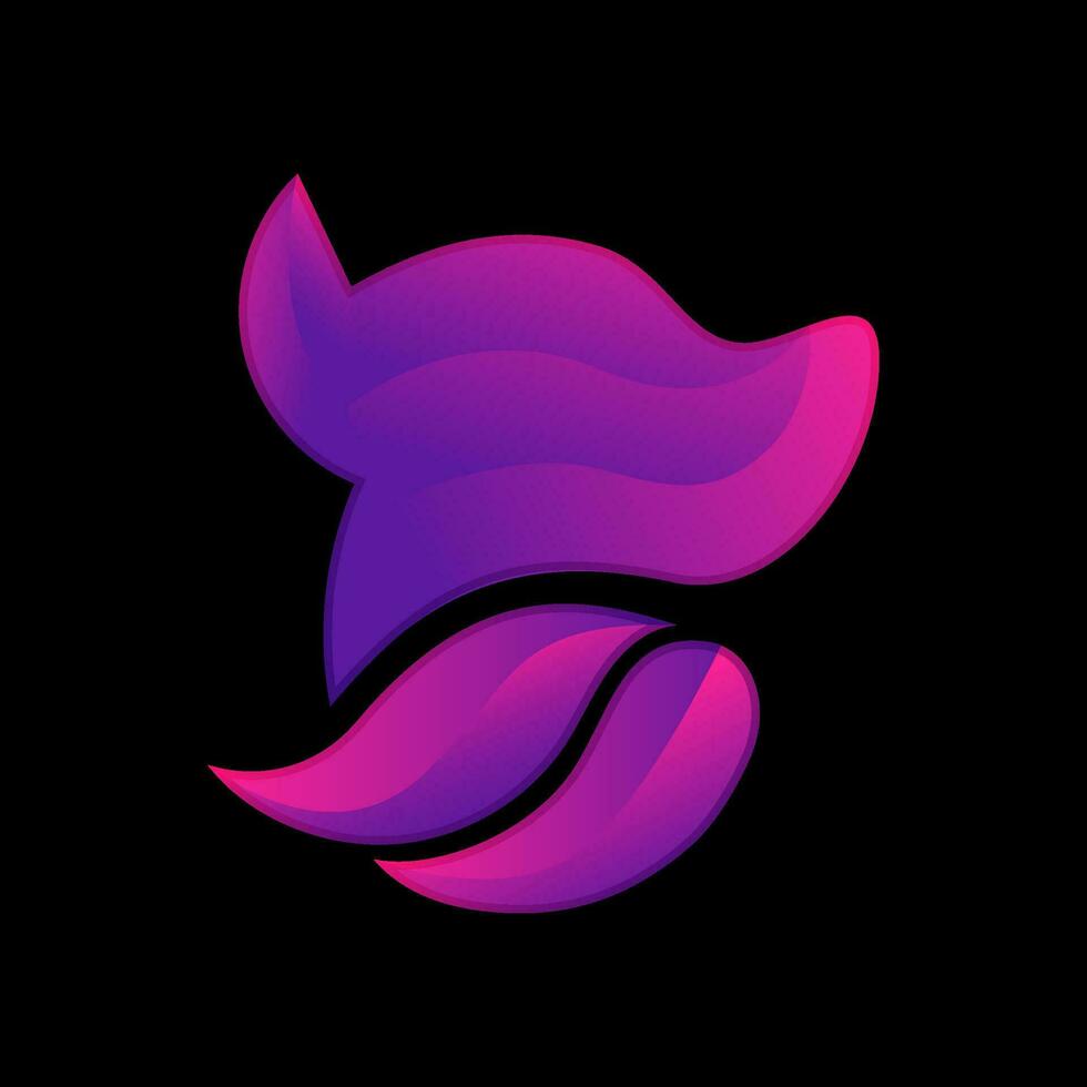 Vector logo illustration dog gradient colorful style