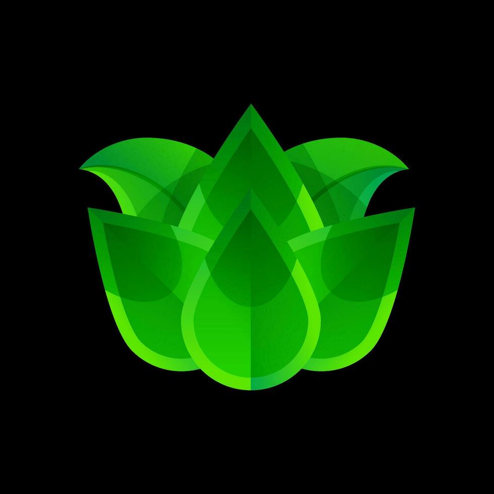 Vector vector logo illustration leaf gradient colorful style