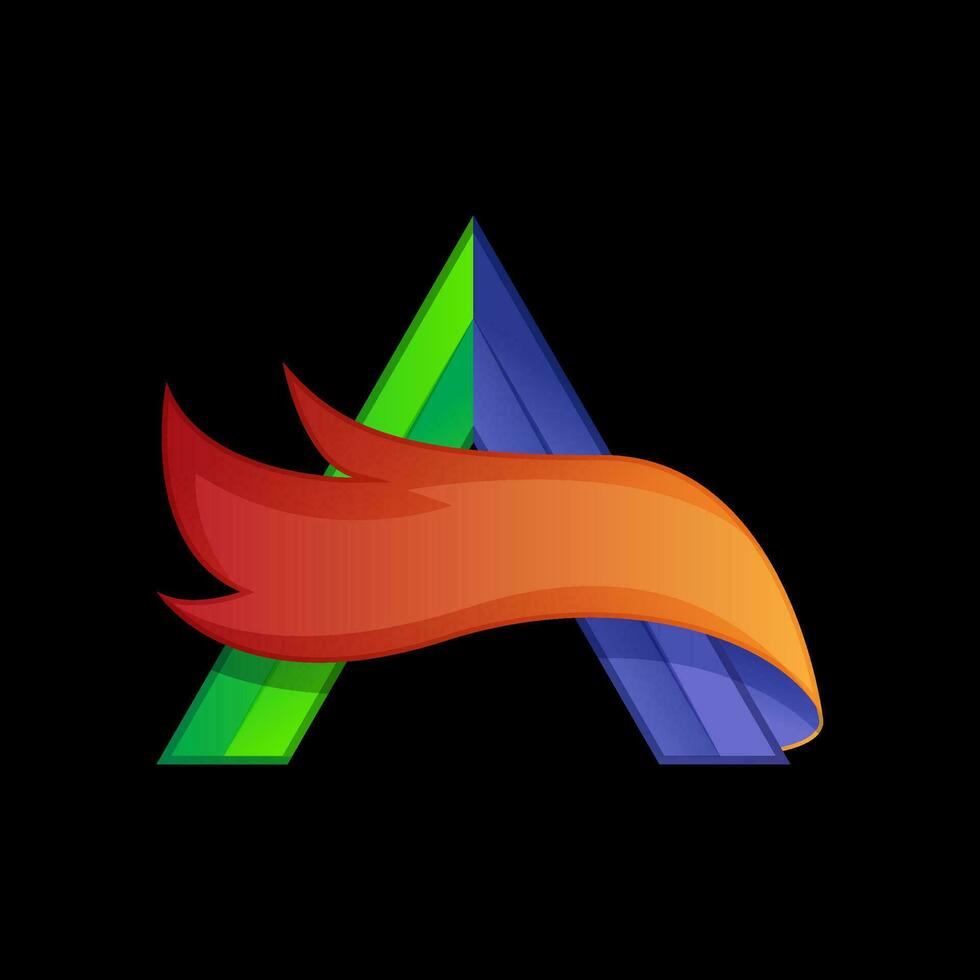 Vector vector logo illustration letter a gradient colorful style