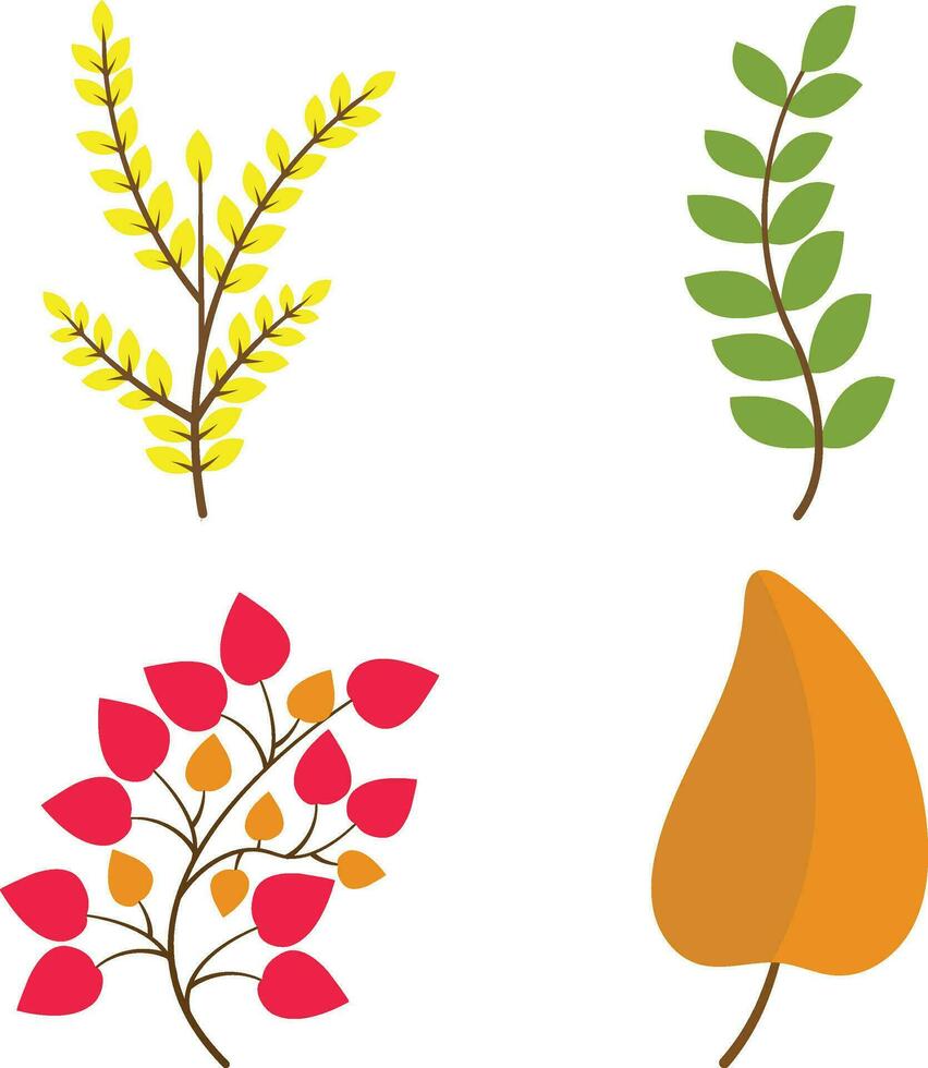 Autumn Leaves Illustration. Colorful Design. Vector Illustration