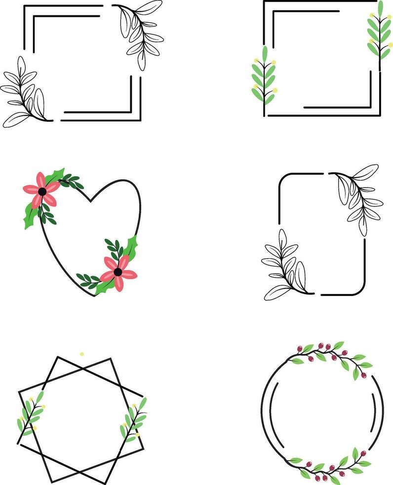 minimalista floral marco forma. vector ilustración