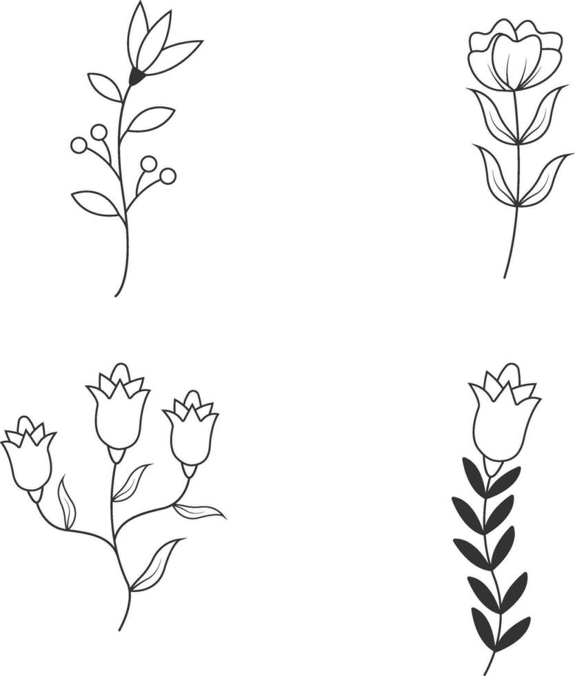 Minimalist Flower Shape. Vector Illustration