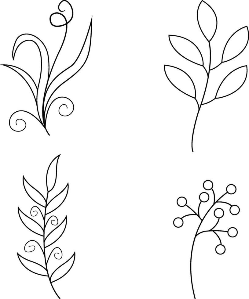 primavera hojas contorno forma ilustración. aislado vector