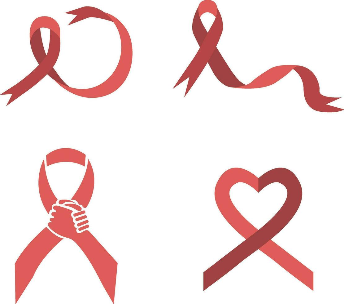 World Cancer Day Sticker. Simple Shape. Vector Illustration