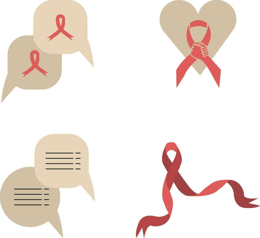 World Cancer Day Sticker. Simple Shape. Vector Illustration