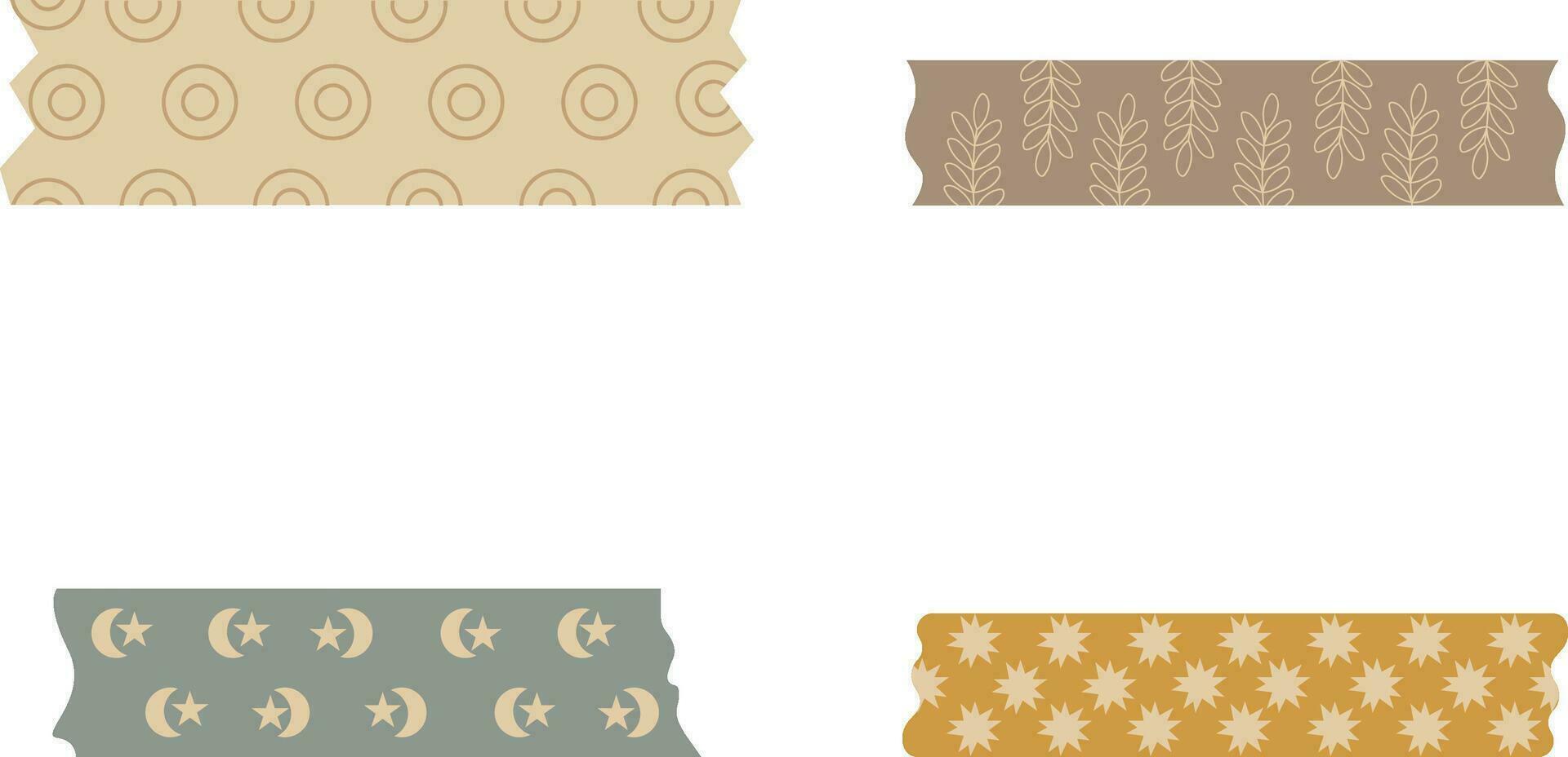 Washi Tape Strips and Paper Scraps. Vector Illustration