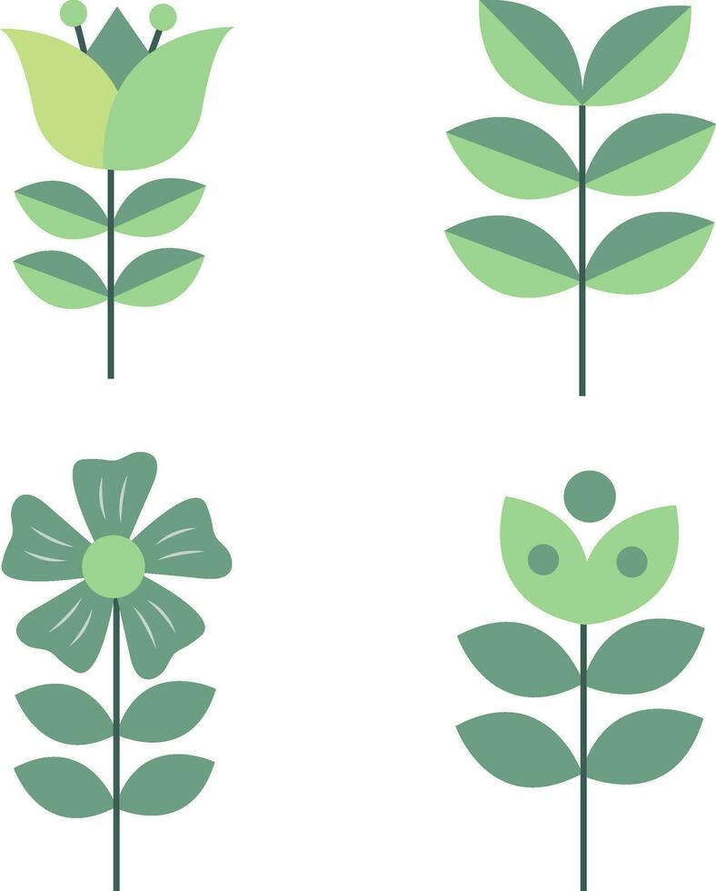 escandinavo flor con plano diseño. vector ilustración