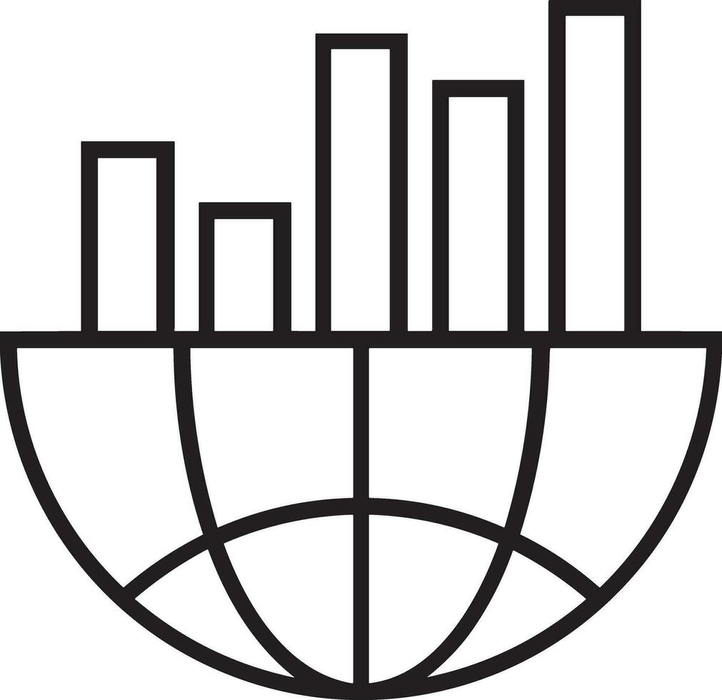 Growth business icon symbol vector image. Illustration of the progress outline infographic strategy  development design image