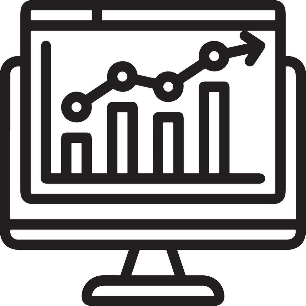 Growth business icon symbol vector image. Illustration of the progress outline infographic strategy  development design image