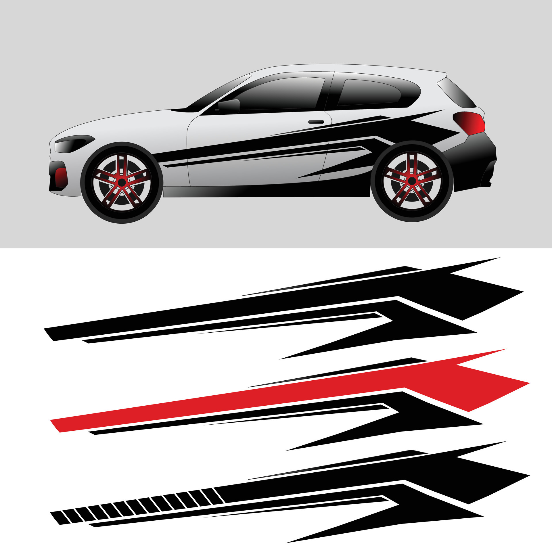 vector car decal background. modified car decals. 29218513 Vector Art