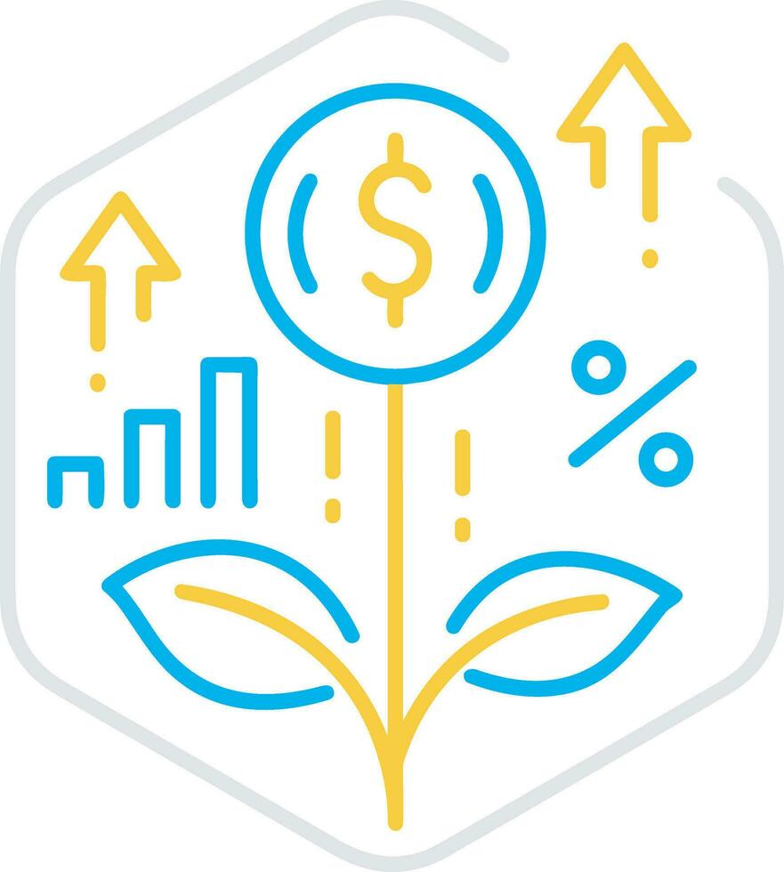 Growth business icon symbol vector image. Illustration of the progress outline infographic strategy  development design image