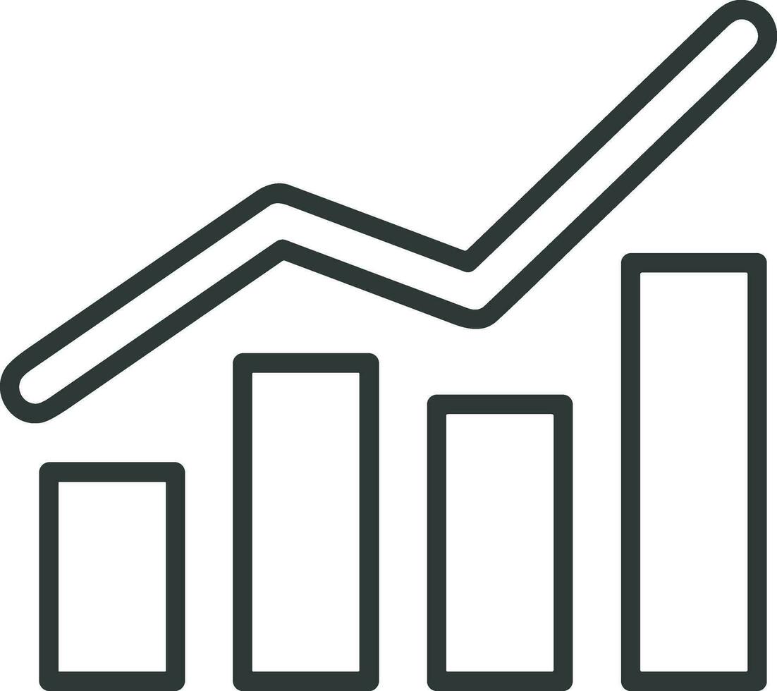 Growth business icon symbol vector image. Illustration of the progress outline infographic strategy  development design image