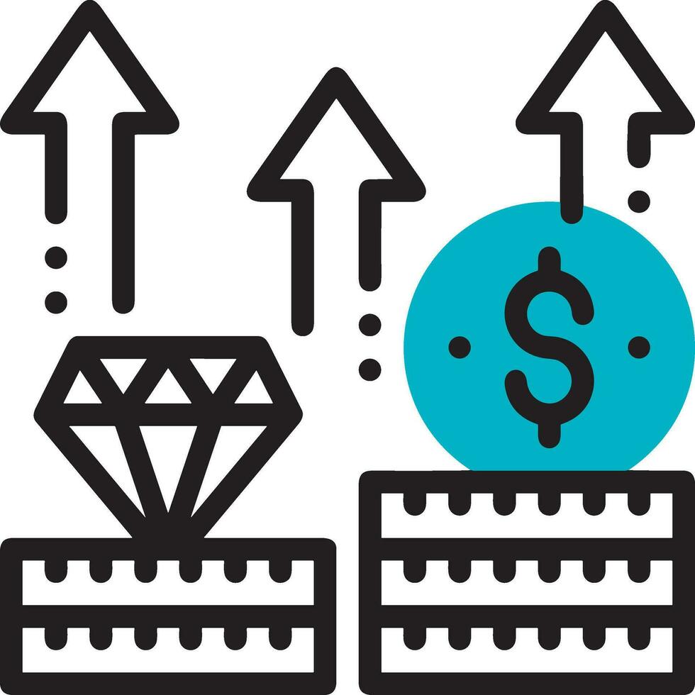 Growth business icon symbol vector image. Illustration of the progress outline infographic strategy  development design image
