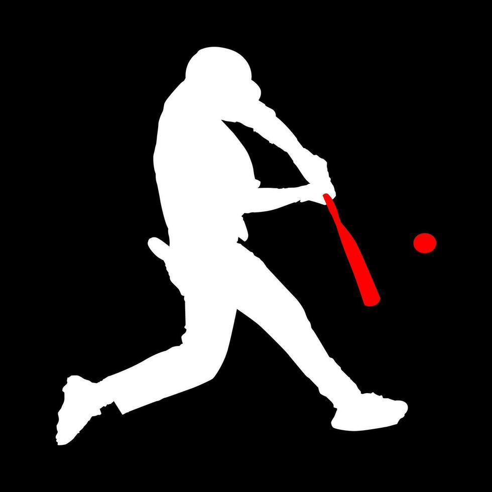 High details of baseball player silhouette. Minimal symbol and logo of sport. Fit for element design, background, banner, backdrop, cover. Vector Eps 10