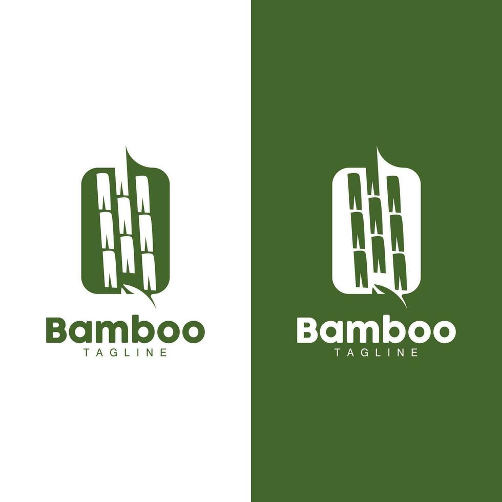 tropical bambú bosque logo, árbol maletero y hoja diseño, vector ilustración símbolo