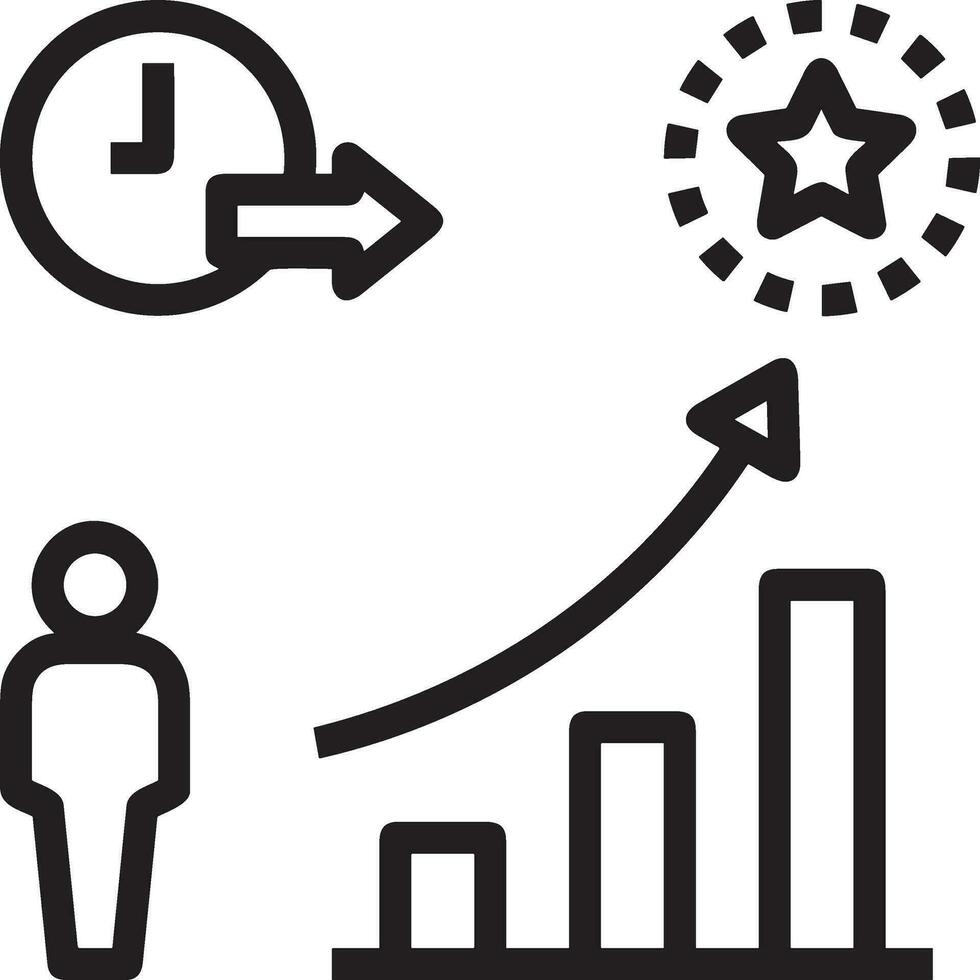Growth business icon symbol vector image. Illustration of the progress outline infographic strategy  development design image
