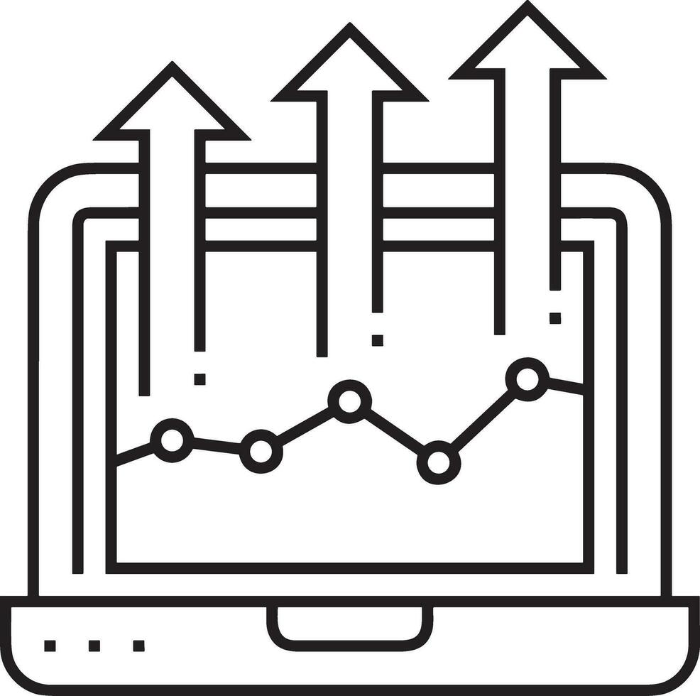 Growth business icon symbol vector image. Illustration of the progress outline infographic strategy  development design image