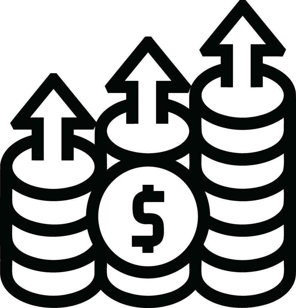 Growth business icon symbol vector image. Illustration of the progress outline infographic strategy  development design image