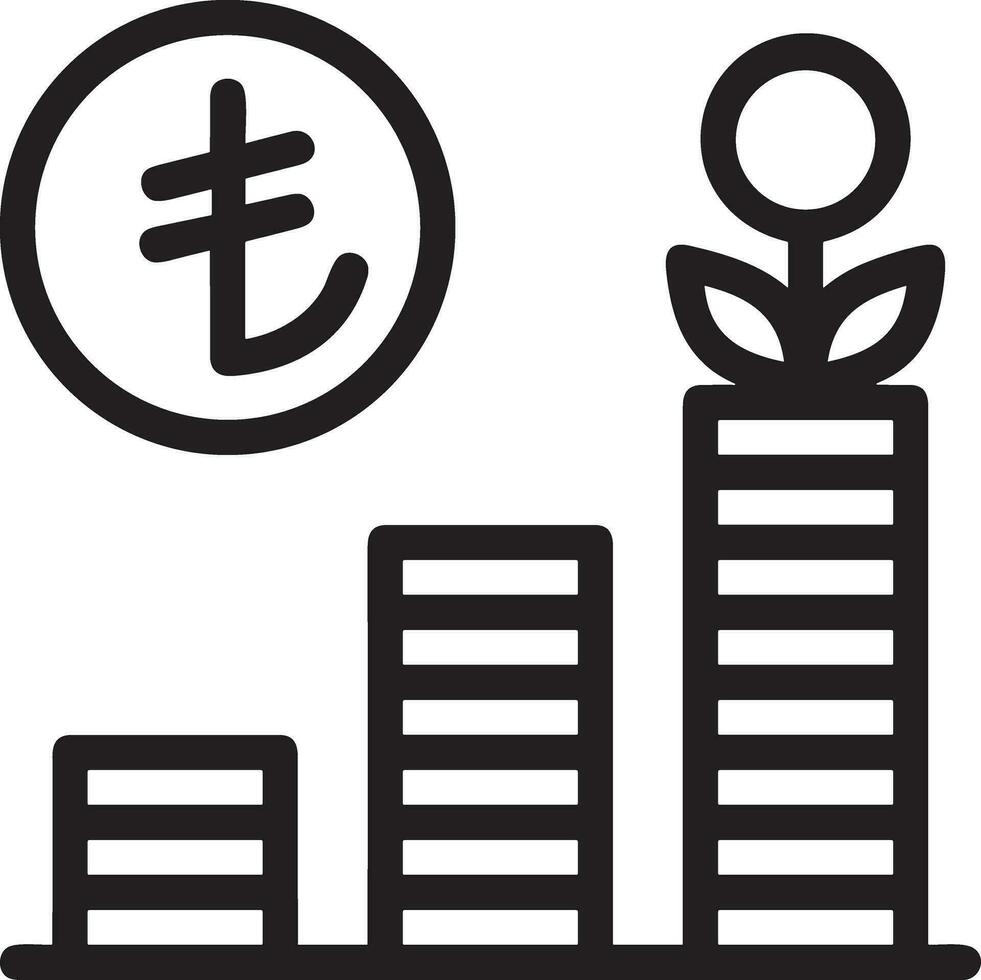 Growth business icon symbol vector image. Illustration of the progress outline infographic strategy  development design image