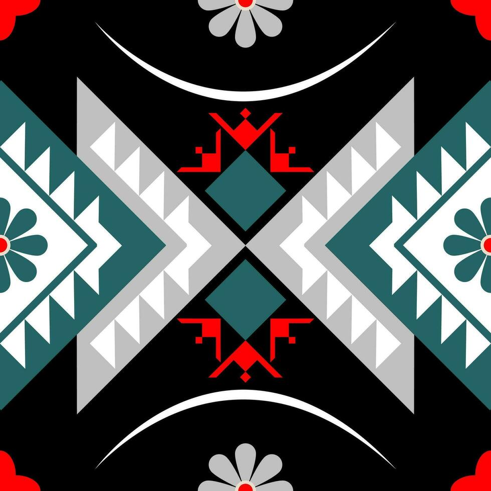 ethnic geometric seamless pattern. Geometric ethnic pattern can be used in fabric design for clothes, decorative paper, wrapping, textile, embroidery, illustration, vector, carpet vector