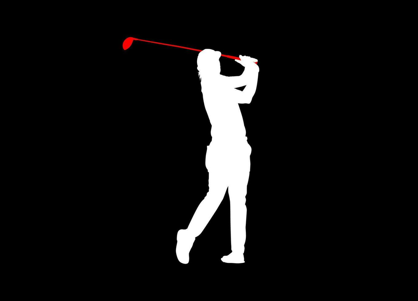 High details of golf player silhouette. Minimal symbol and logo of sport. Fit for element design, background, banner, backdrop, cover. Vector Eps 10