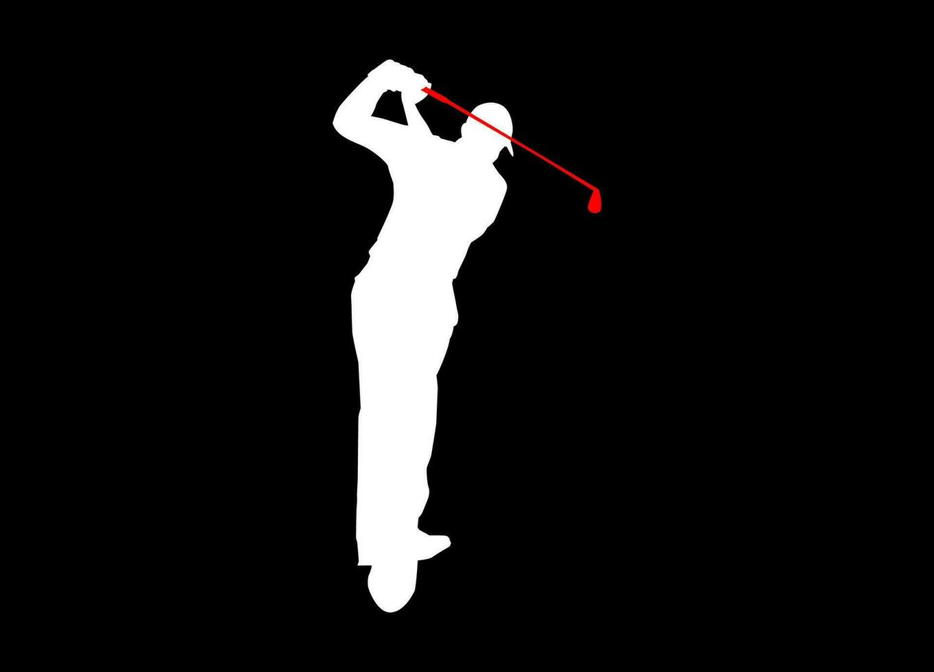 High details of golf player silhouette. Minimal symbol and logo of sport. Fit for element design, background, banner, backdrop, cover. Vector Eps 10