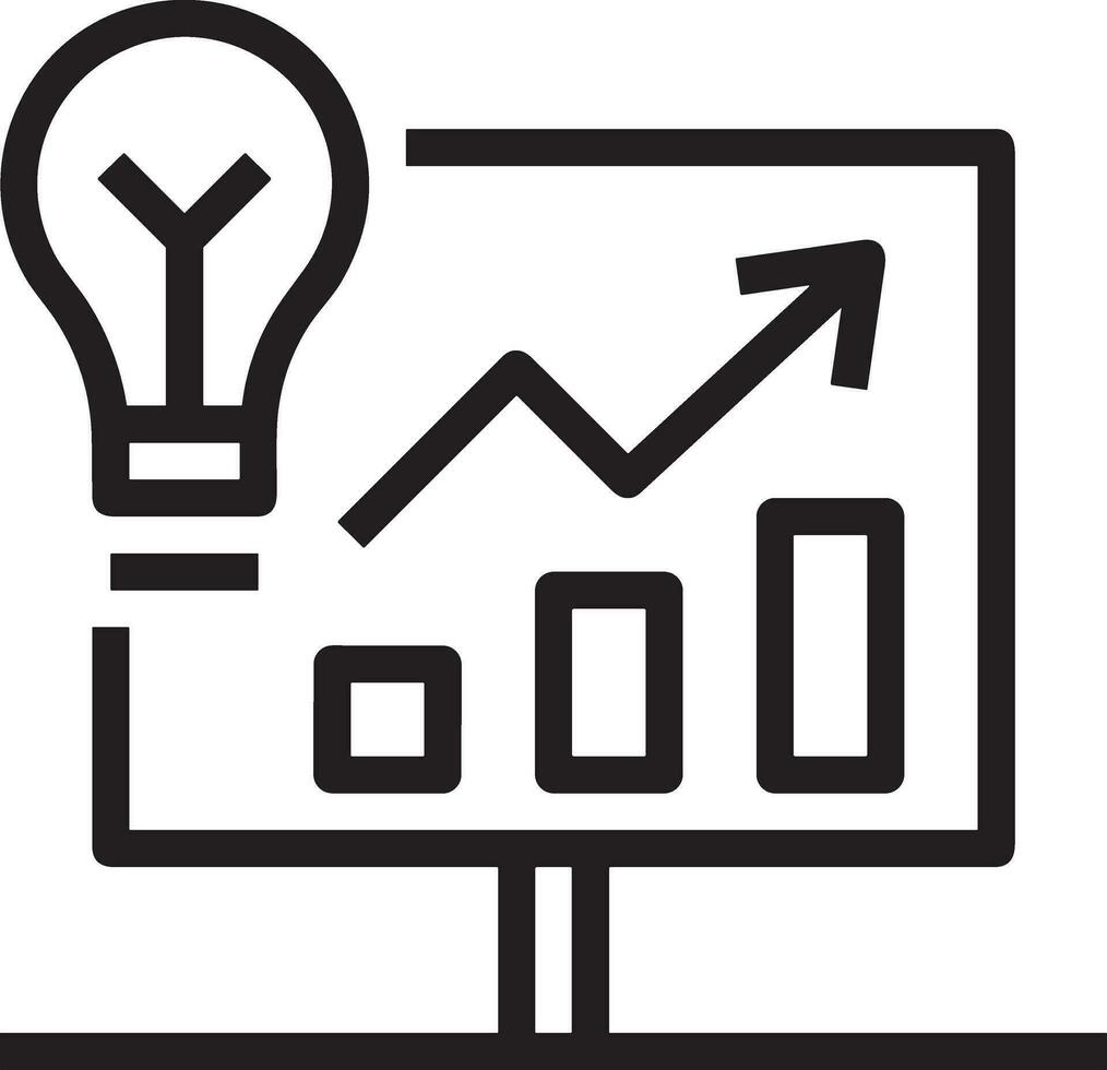 Growth business icon symbol vector image. Illustration of the progress outline infographic strategy  development design image