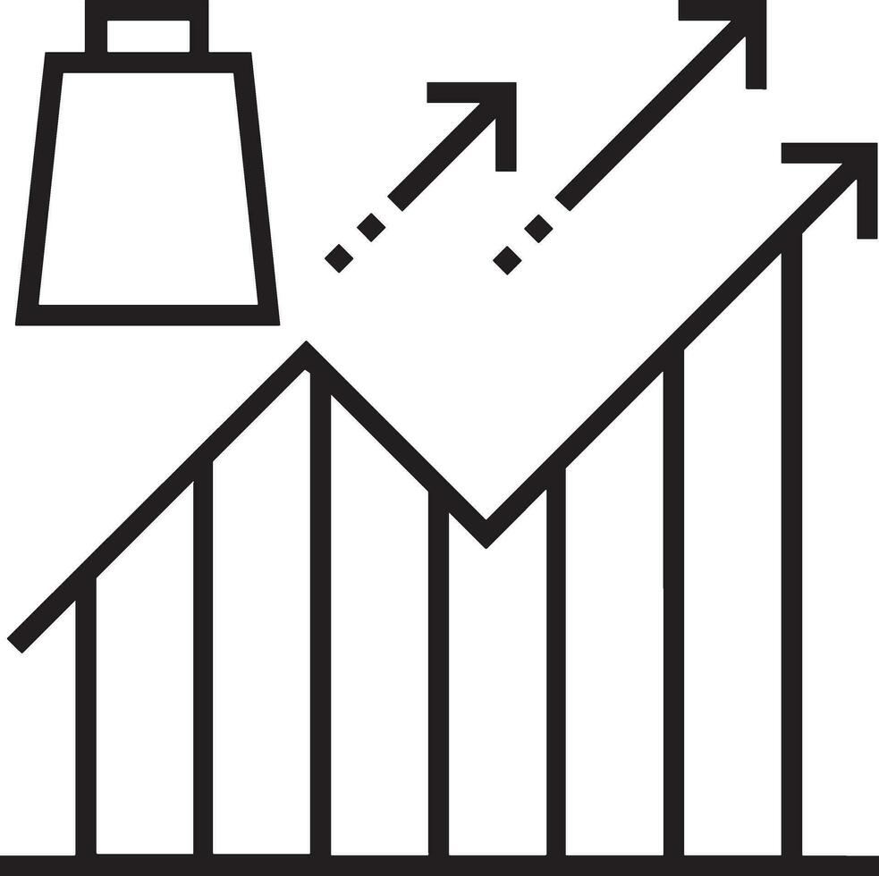 Growth business icon symbol vector image. Illustration of the progress outline infographic strategy  development design image