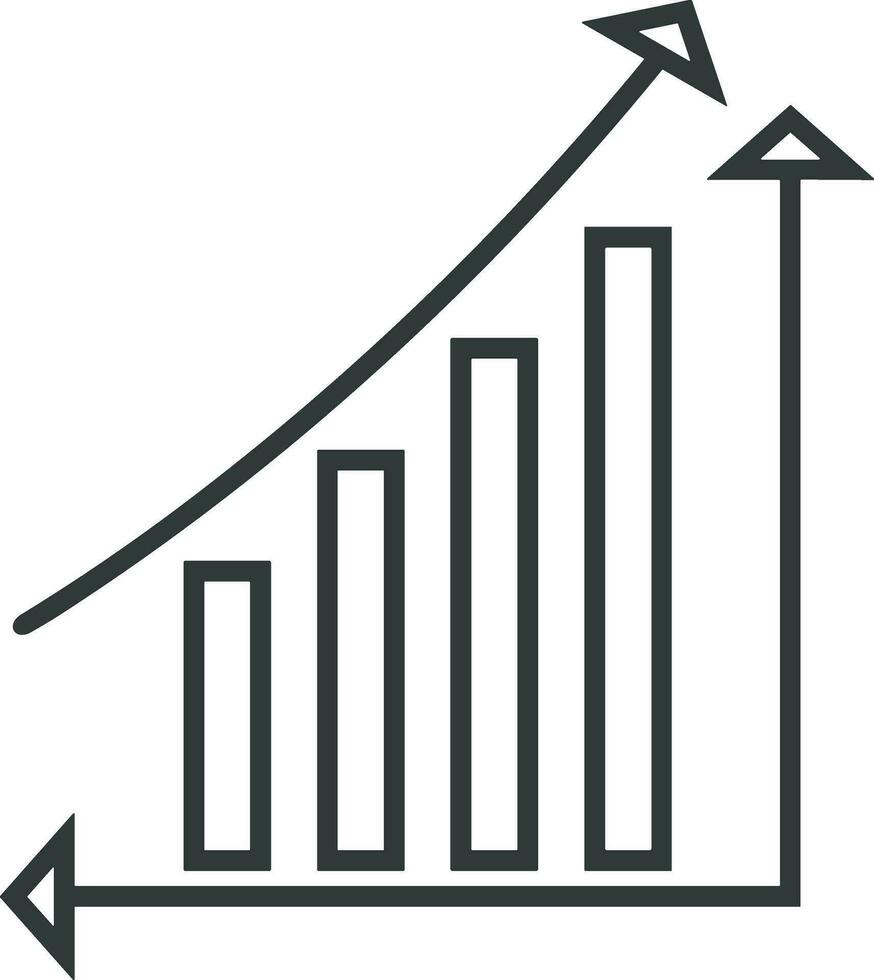 Growth business icon symbol vector image. Illustration of the progress outline infographic strategy  development design image