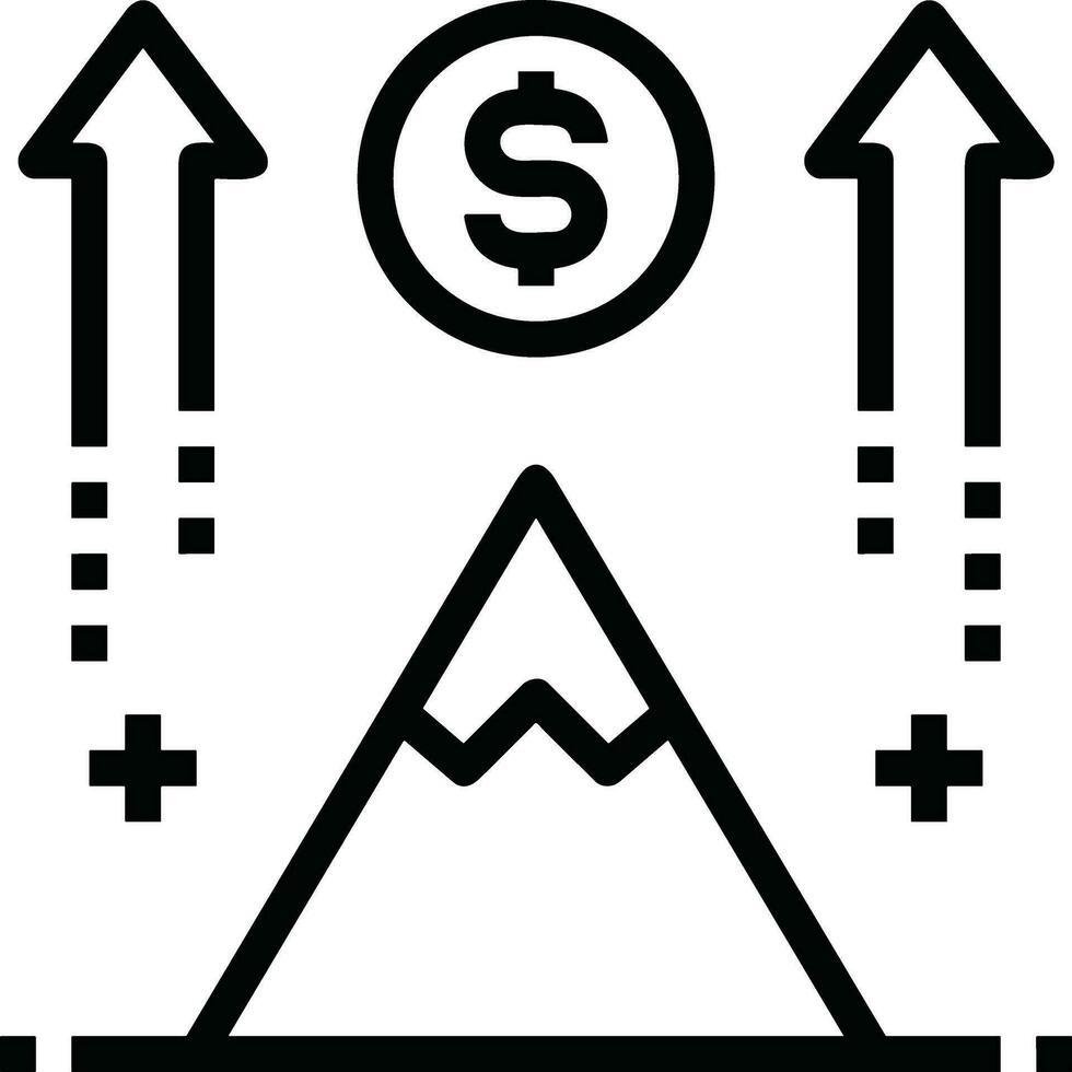 Growth business icon symbol vector image. Illustration of the progress outline infographic strategy  development design image