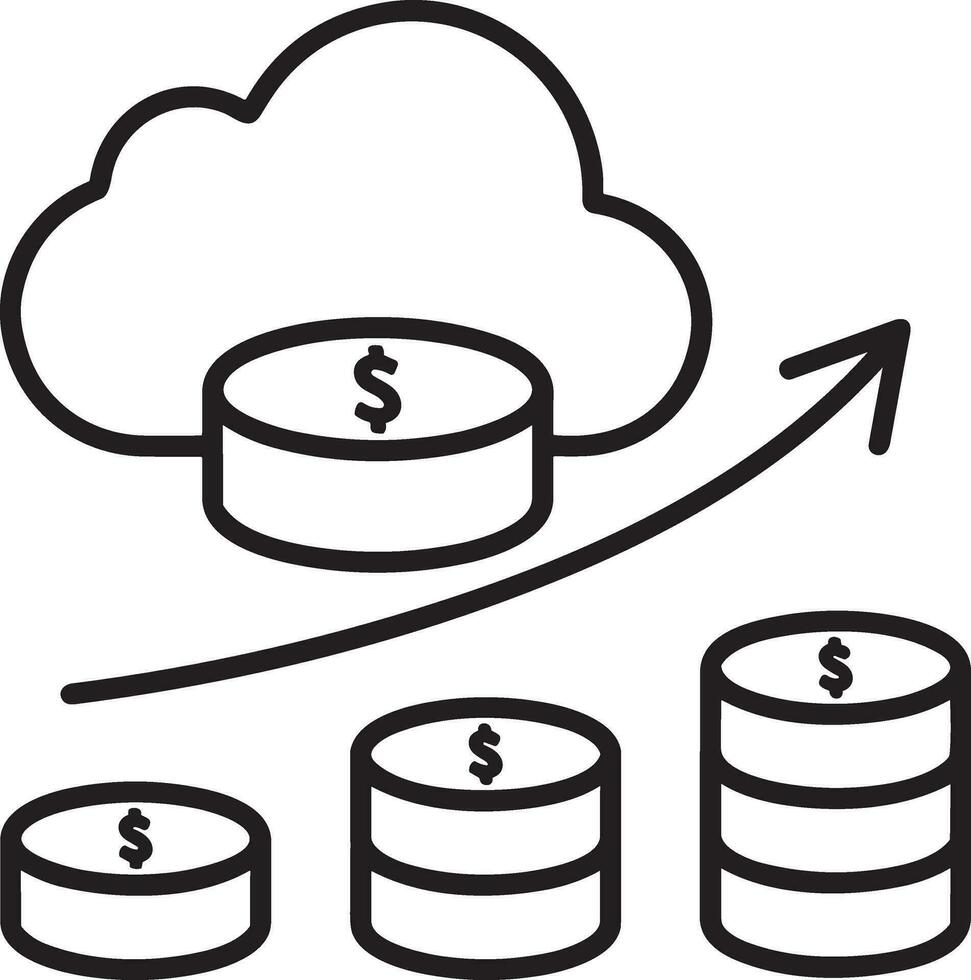 Growth business icon symbol vector image. Illustration of the progress outline infographic strategy  development design image