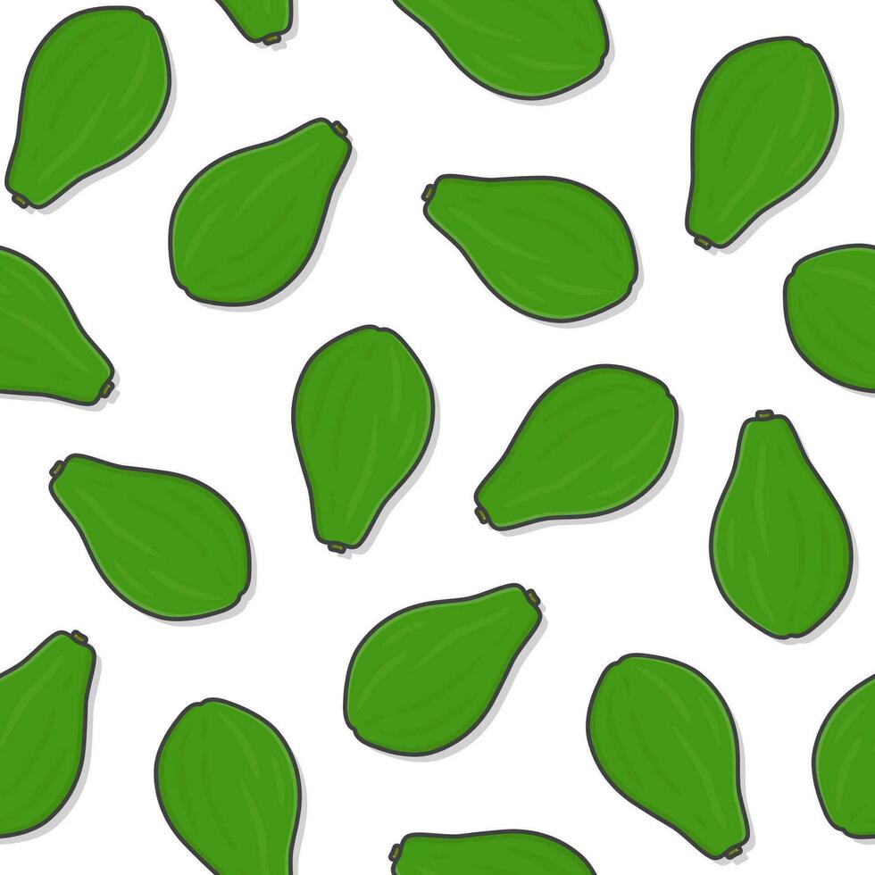 Papaya Fruit Seamless Pattern On A White Background. Fresh Papaya Theme Illustration vector