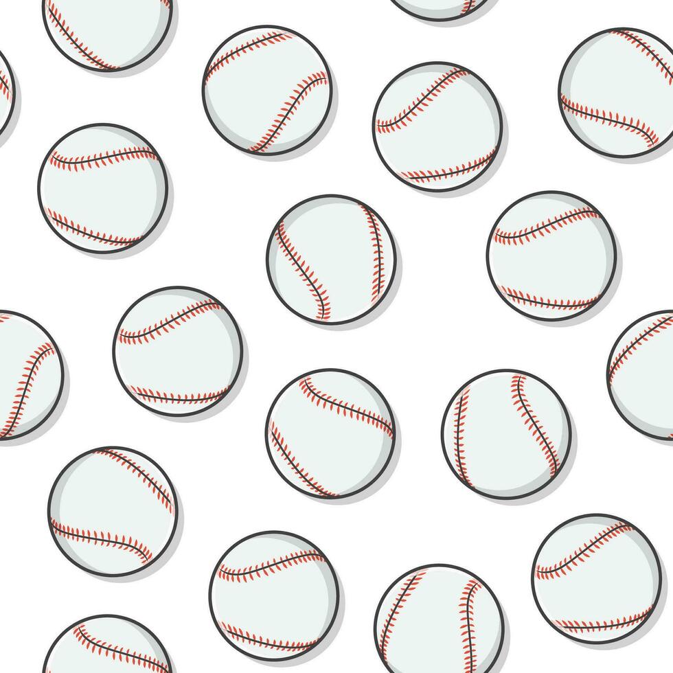 béisbol sin costura modelo en un blanco antecedentes. sofbol béisbol deporte icono vector ilustración