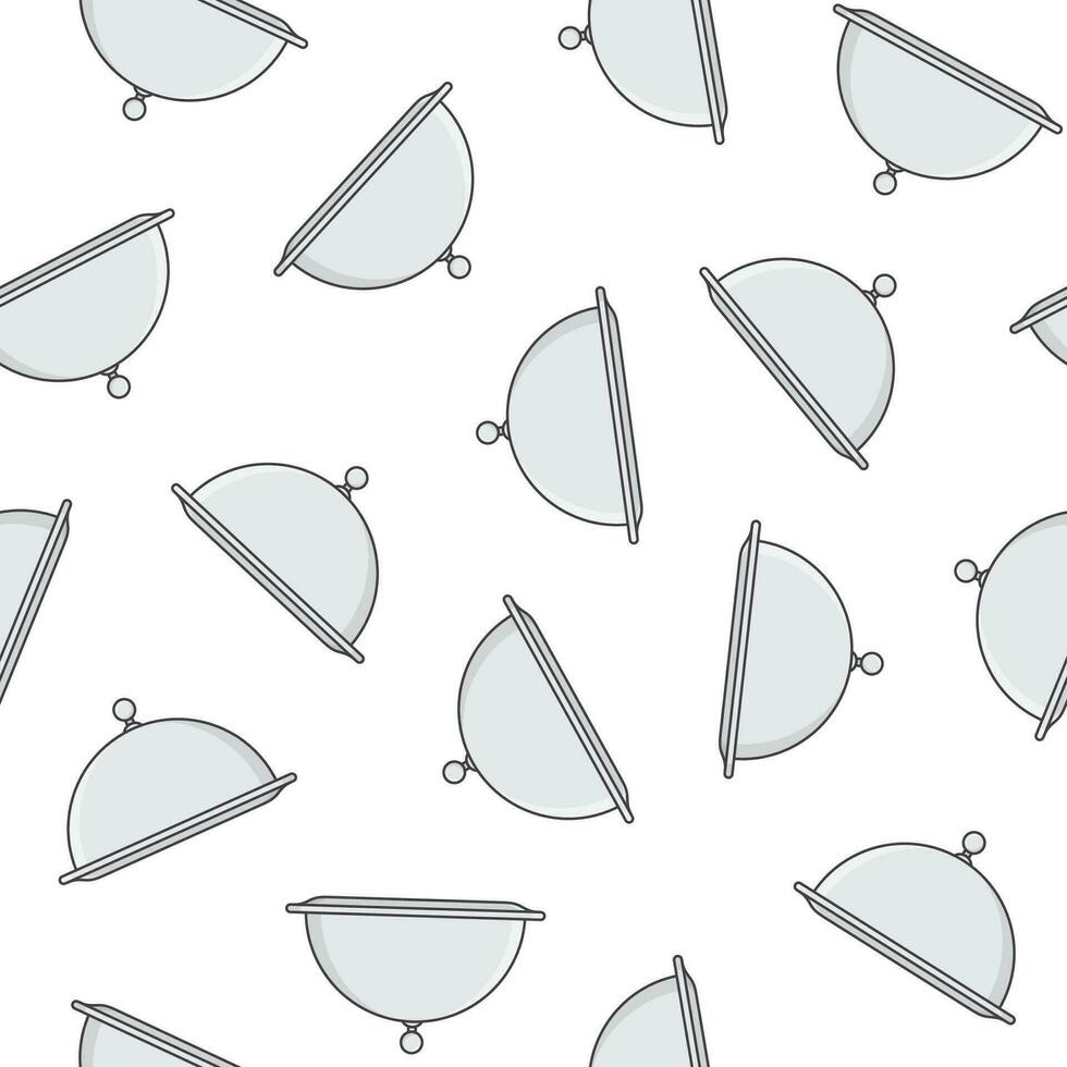 Restaurant Cloche Seamless Pattern On A White Background. Silver Cloche Theme Illustration vector