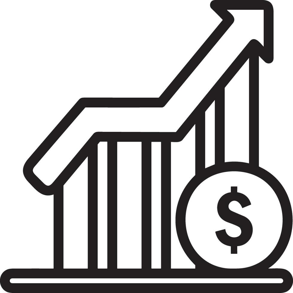 Growth business icon symbol vector image. Illustration of the progress outline infographic strategy  development design image