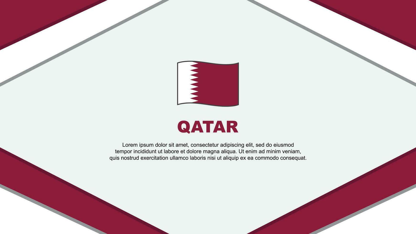 Qatar Flag Abstract Background Design Template. Qatar Independence Day Banner Cartoon Vector Illustration. Qatar