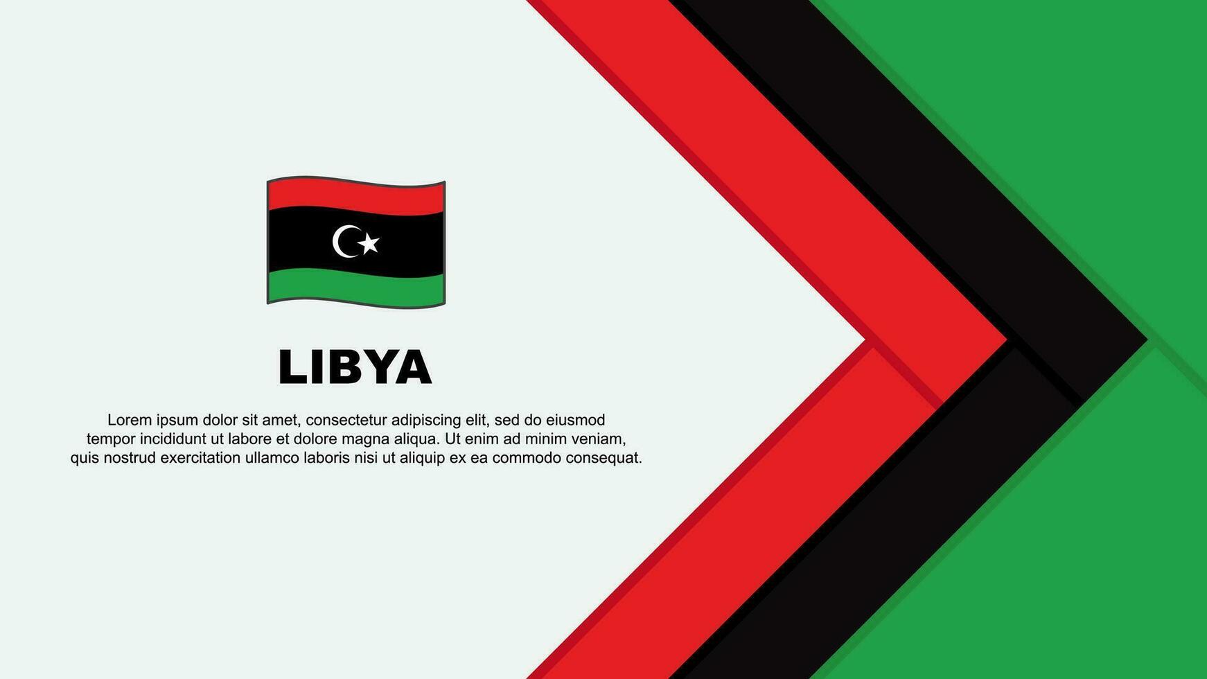 Libya Flag Abstract Background Design Template. Libya Independence Day Banner Cartoon Vector Illustration. Libya Template