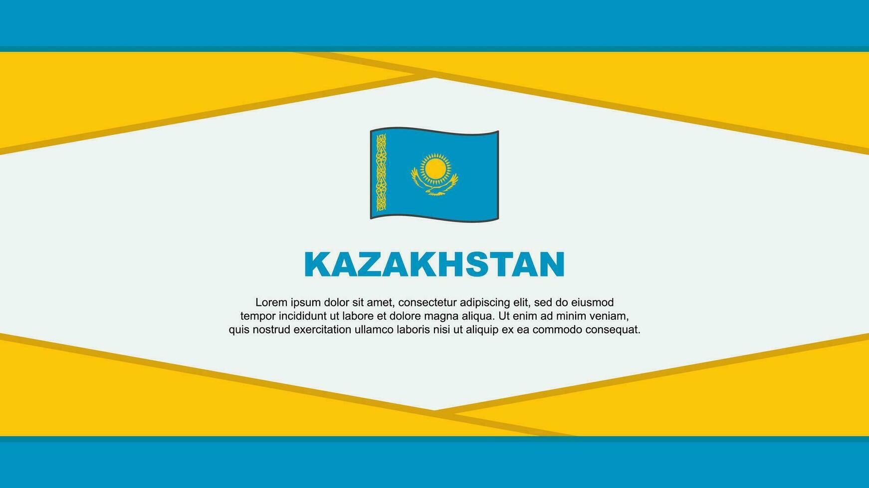 Kazakhstan Flag Abstract Background Design Template. Kazakhstan Independence Day Banner Cartoon Vector Illustration. Kazakhstan Vector