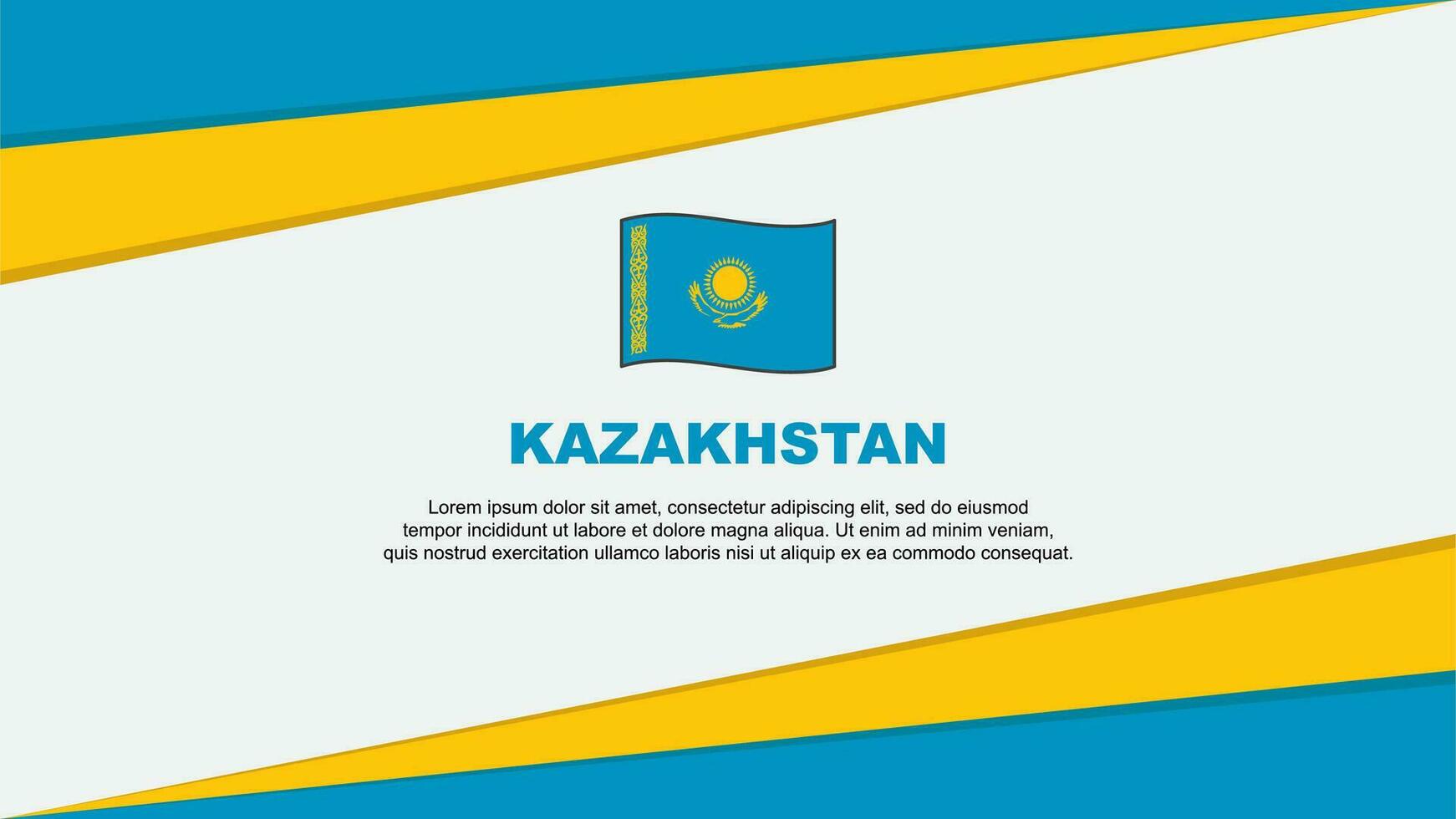Kazakhstan Flag Abstract Background Design Template. Kazakhstan Independence Day Banner Cartoon Vector Illustration. Kazakhstan Banner