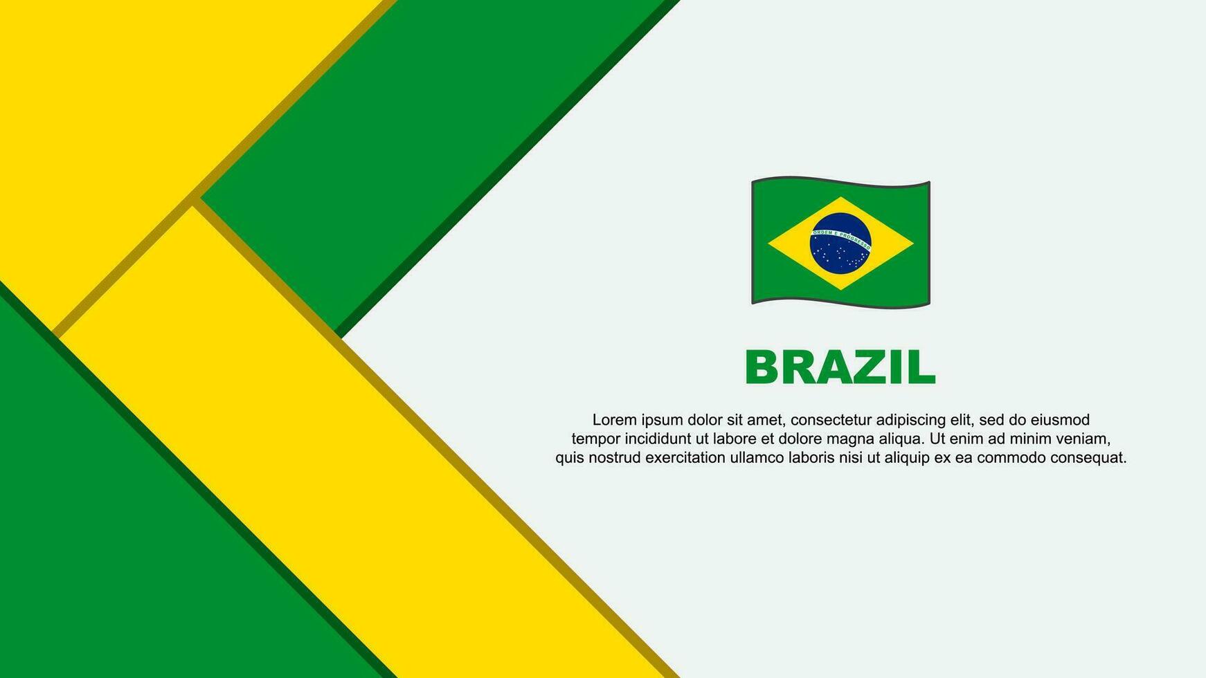 Brazil Flag Abstract Background Design Template. Brazil Independence Day Banner Cartoon Vector Illustration. Brazil Background