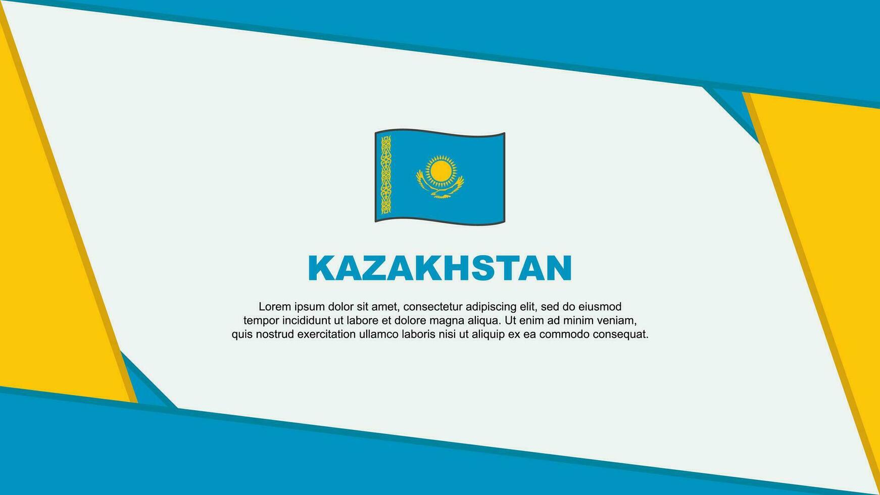 Kazakhstan Flag Abstract Background Design Template. Kazakhstan Independence Day Banner Cartoon Vector Illustration. Kazakhstan Template