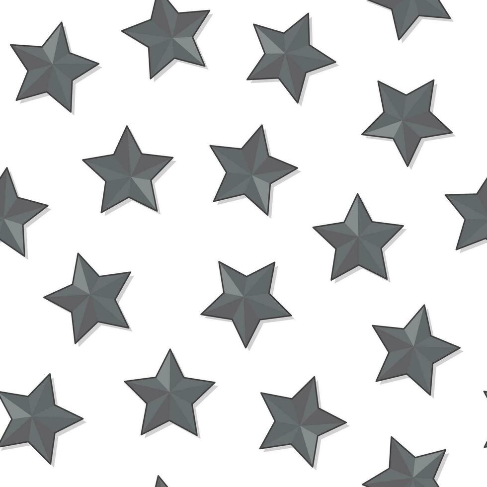 Stars Seamless Pattern On A White Background. Black Star Theme Vector Illustration