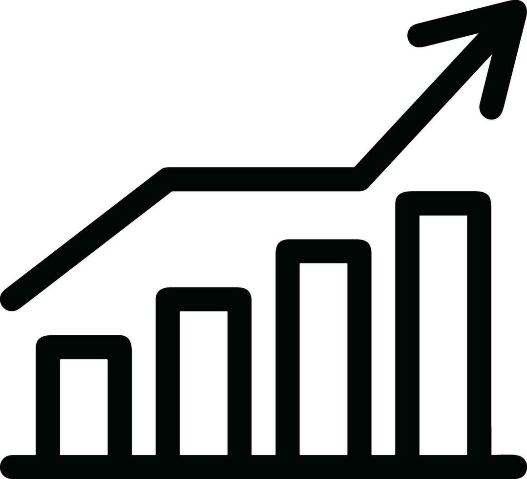 Growth business icon symbol vector image. Illustration of the progress outline infographic strategy  development design image