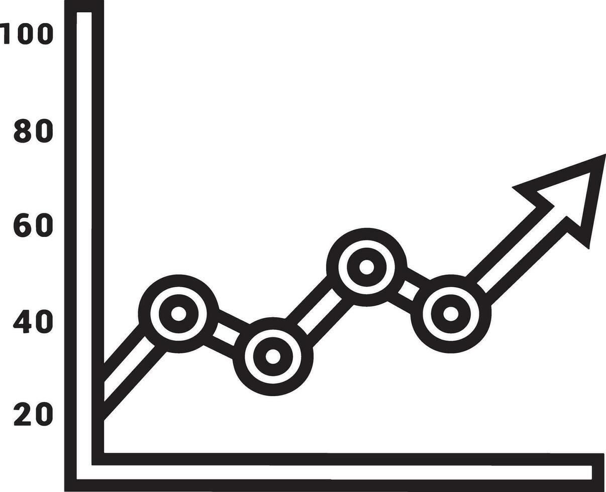 Growth business icon symbol vector image. Illustration of the progress outline infographic strategy  development design image